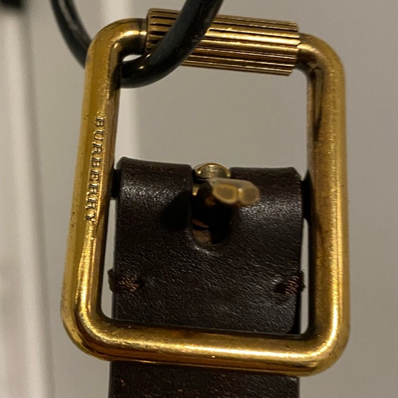 Burberry Brown Leather with Gold Buckle Belt - Picture 2 of 4